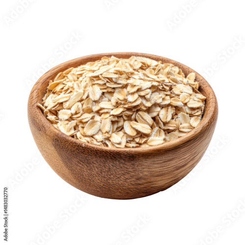 oat in a small bowl isolated background