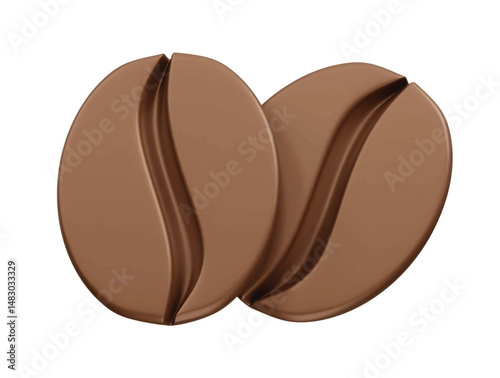 Coffee bean icon 3d illustration render