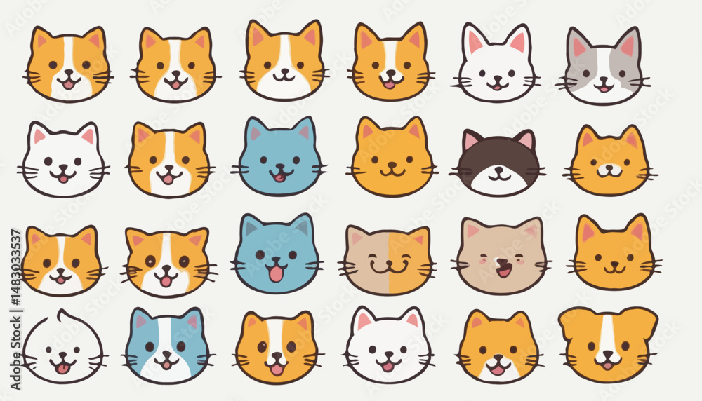 Sweet Pet Emoticons Collection in Vector Sweet Pet Emoticons Collection in Vector