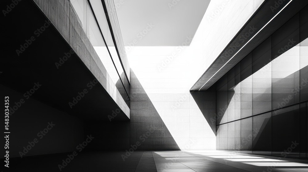 Obraz premium Modern architectural design with dramatic shadows and minimalist geometry