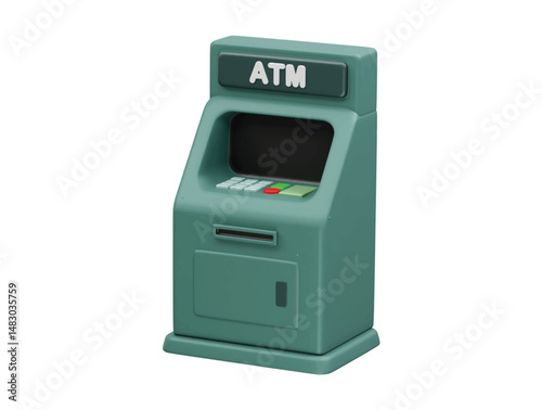 ATM machine icon 3d illustration render