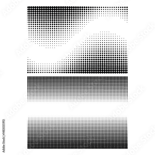 Wallpaper Mural Black and white dotted halftone background. Torontodigital.ca