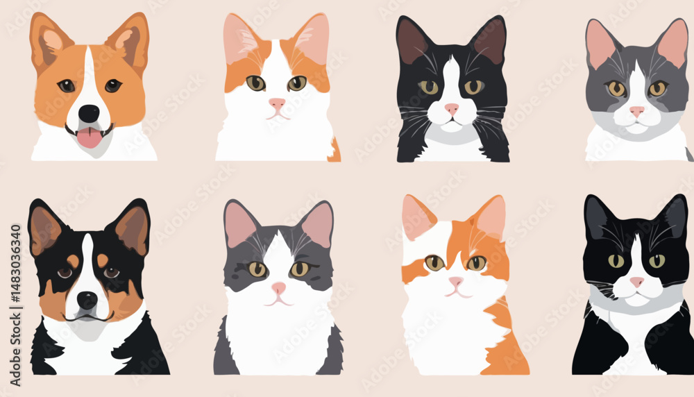 Charming Pet Portraits in Vector Graphics dog Charming Pet Portraits in Vector Graphics dog