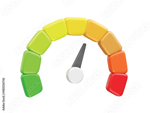 Speedometer icon 3d illustration render