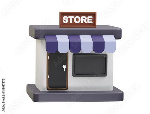 Store icon 3d illustration render