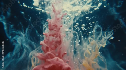 Underwater Ink Bloom Creates Serene and Mesmerizing Visual Effects with Color Dispersion