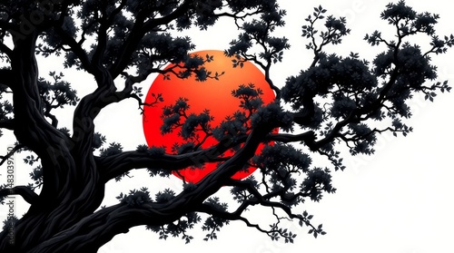 Manga Sunset Landscape – Soft Pastel Sky with Cherry Blossoms
