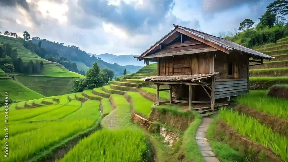 Lush Green Rice Terrace Landscape 4K Stock Video. Lush Green Rice Terrace Landscape 4K Stock Video.