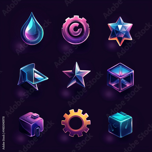 Graphic element isolation background for your design asset, game asset, video game, mobile game, web asset Illustration