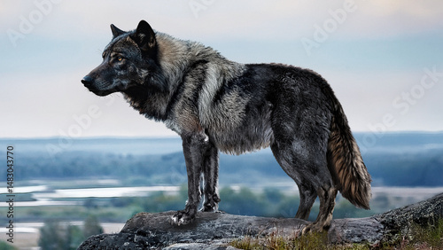 Aenocyon (Dire Wolf) on a Rocky Outcrop