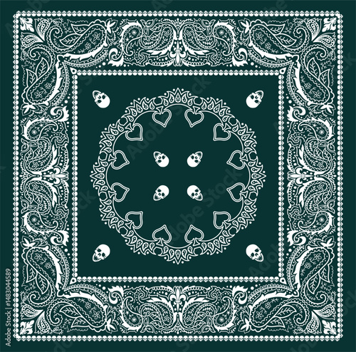 Vector ornament paisley Bandana Print. 