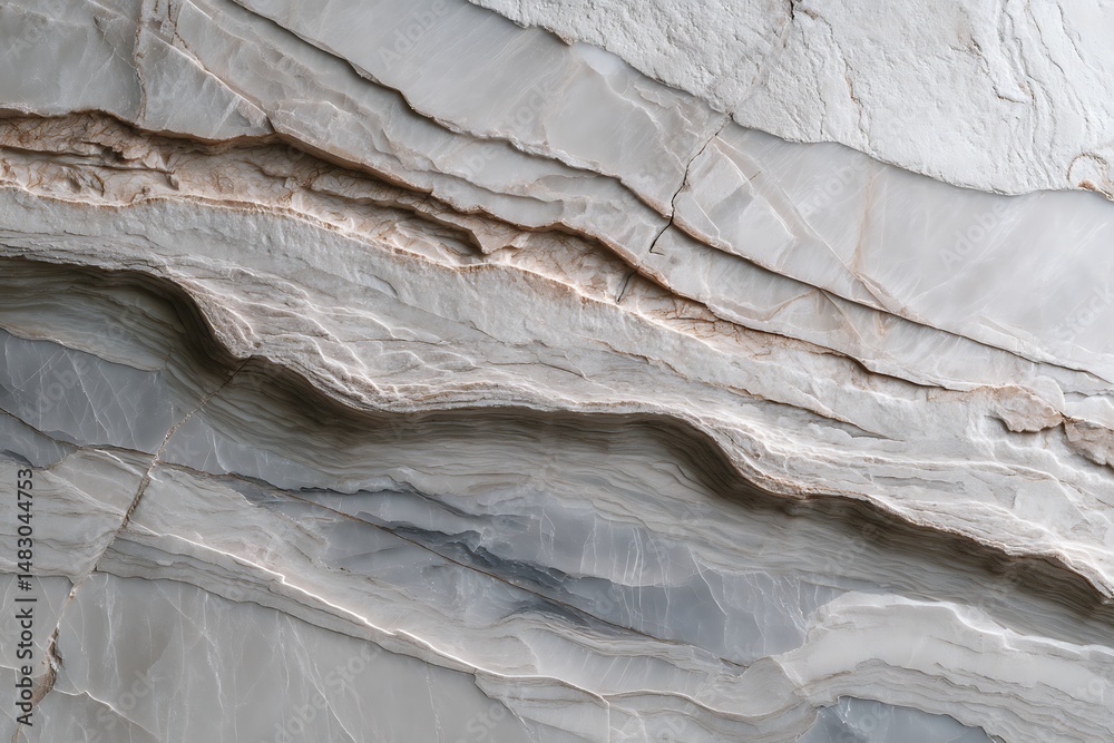 custom made wallpaper toronto digitalSoft grey marble with layered streaks and semi-reflective surface polish.