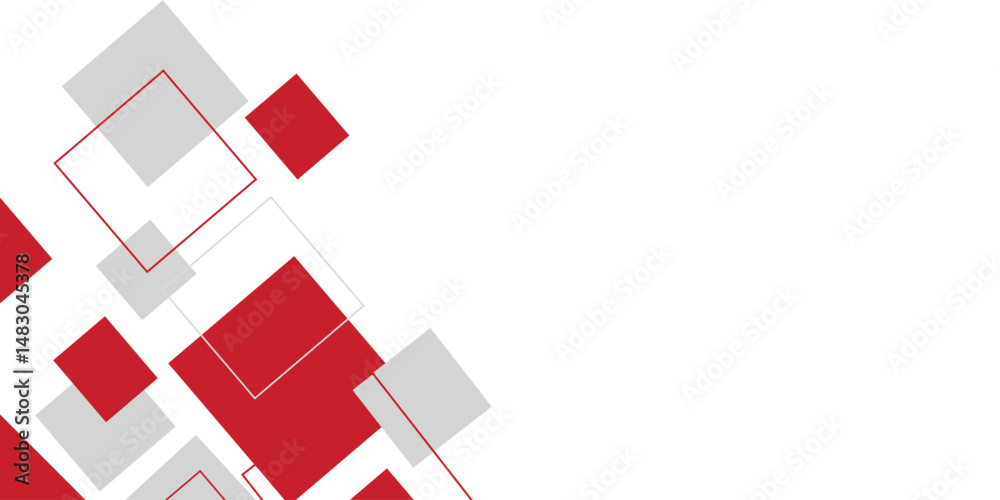 White background with abstract red grey square decoration. Vector illustration for modern presentation background, brochure design, business card background, website slider, landing page White background with abstract red grey square decoration. Vector illustration for modern presentation background, brochure design, business card background, website slider, landing page