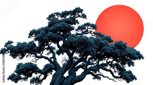 Manga Sunset Landscape – Soft Pastel Sky with Cherry Blossoms