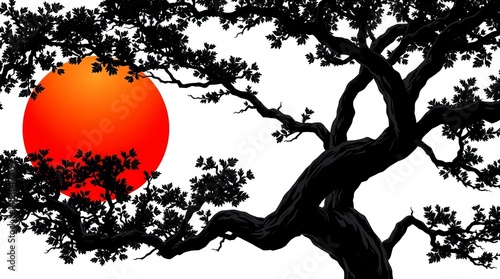 Manga Sunset Landscape – Soft Pastel Sky with Cherry Blossoms