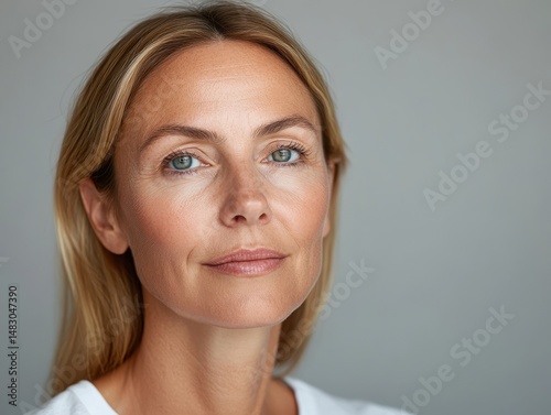 Confident Middle Aged Woman Portrait Closeup
