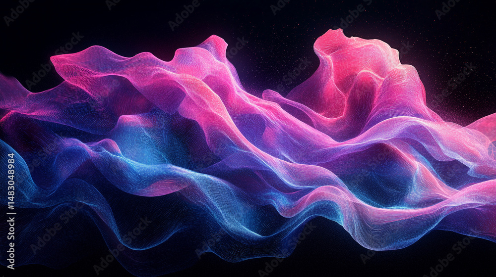 Fototapeta premium Pink Blue Neon Neon Electric Surreal And Gradient