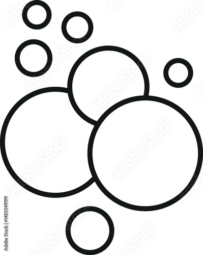 Bubble and Foam Minimalistic Linear Sign for Web and Graphic Design, Apps, Banners, Social Network and Cards