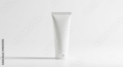 白背景 ソフトな光 美しいチューブ シンプルデザイン 化粧品パッケージ. AI Generated