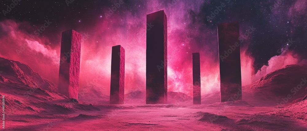custom made wallpaper toronto digitalA pink and purple sky with a bunch of tall buildings