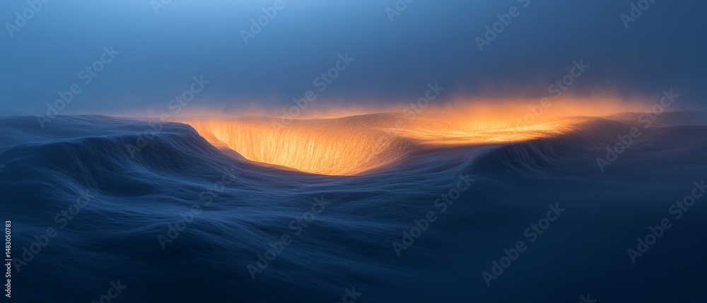 custom made wallpaper toronto digitalA large body of water with a bright orange glow in the distance
