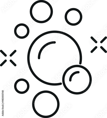 Bubble and Foam Simple Thin Icon for Web Sites, Books, Cards, Apps
