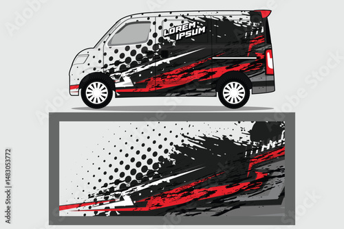 car body wrap livery decal design color combinations with design template suitable for branding business EPS 10