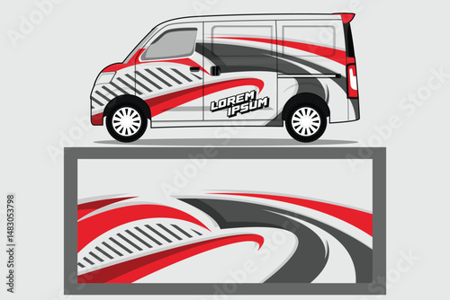 car body wrap livery decal design color combinations with design template suitable for branding business EPS 10