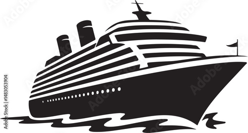 Classic Sailing Ship Silhouette Vector

Vintage Pirate Ship Clipart Design

Cruise Ship on Sea Silhouette Art

Minimalist Ocean Boat Vector Illustration