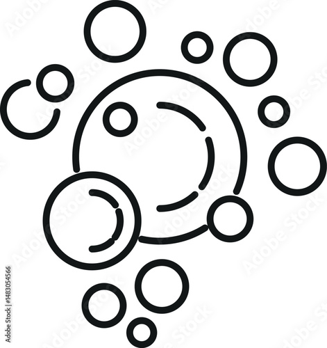 Bubble and Foam Line Icon for Graphic Design, Web Sites, Cards, Books, Articles