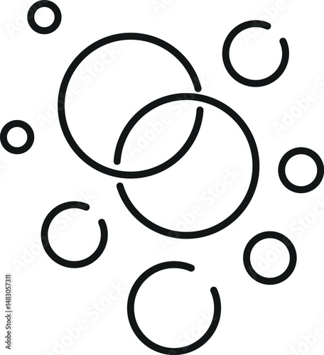 Bubble and Foam Simple Picture Drawn with Thin Line