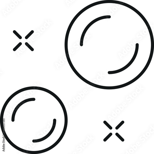 Bubble and Foam Symbol Drawn with Thin Line