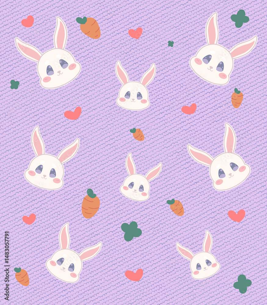 Obraz premium seamless pattern with bunnies