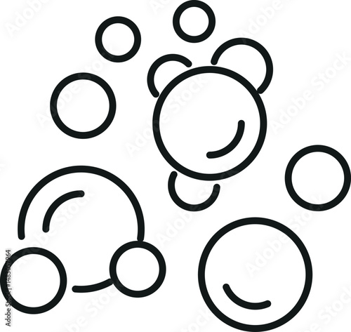 Bubble and Foam Linear Illustration Drawn with Thin Line