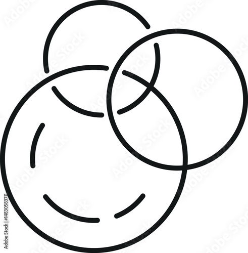 Bubble and Foam Symbol Drawn with Thin Line