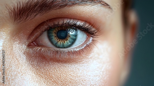 Highly detailed and 3D medical visualization showcasing the intricate anatomy of the eyelid including the muscle fat pads and skin layers involved in various aesthetic treatments and procedures