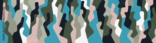  Virtual people fashion modern community abstract vector illustration