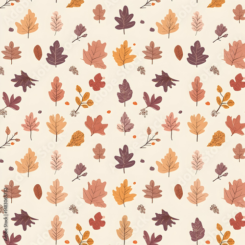 Autumn leaves pattern, fall foliage background, nature design, perfect for textile prints