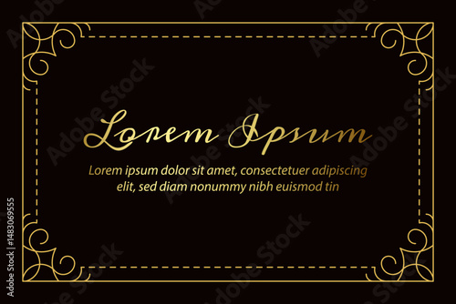 luxury card frame line design