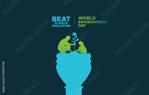 #BeatPlasticPollution, World Environment day concept 2025. 