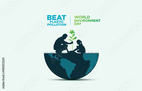 #BeatPlasticPollution, World Environment day concept 2025. 