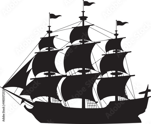 Maritime Collection: Nine varied vessel silhouettes, each a monochromatic representation of different ships, set against a seamless field. A diverse selection of craft.