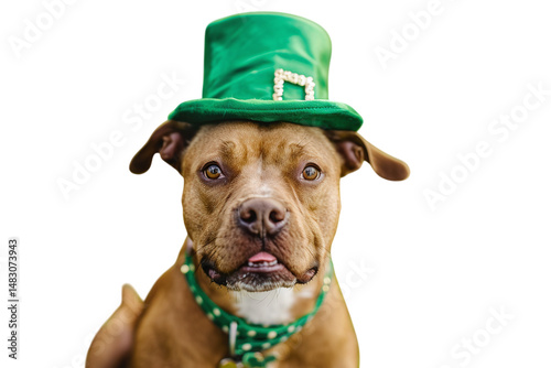 Playful Dog in Festive St Patricks Day Costume Varient 1 photo
