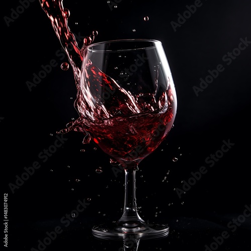 Wine Splash Black Backdrop.