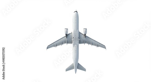 Wallpaper Mural 白く輝く機体 上空から撮影 美しい航空機. AI Generated Torontodigital.ca