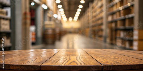 wood table top with aisle blurred background and high quality resolution images