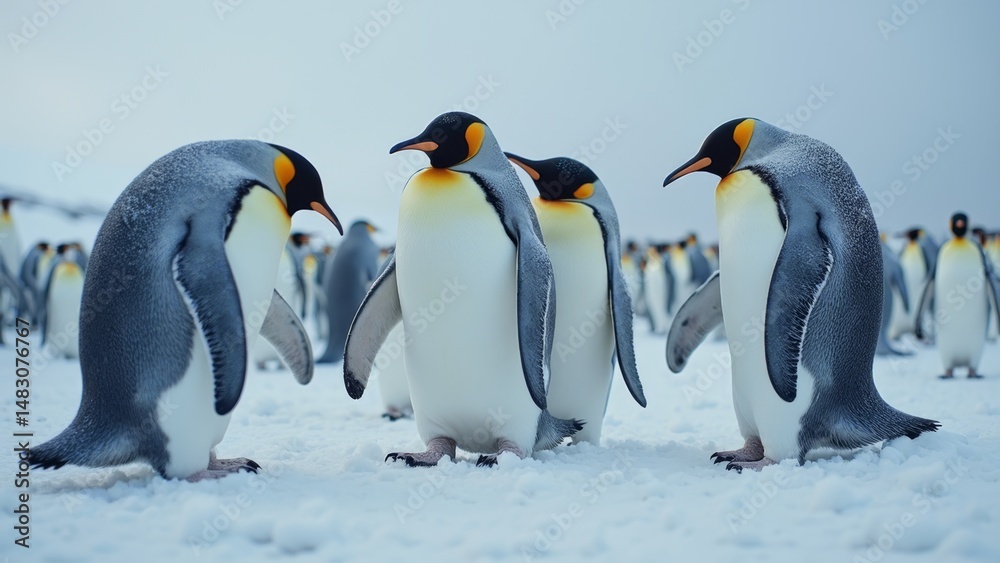 Fototapeta premium Penguins on the Snow