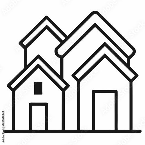 Houses icon on white background

