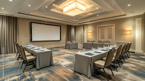 Bright, airy conference room with high-tech equipment 