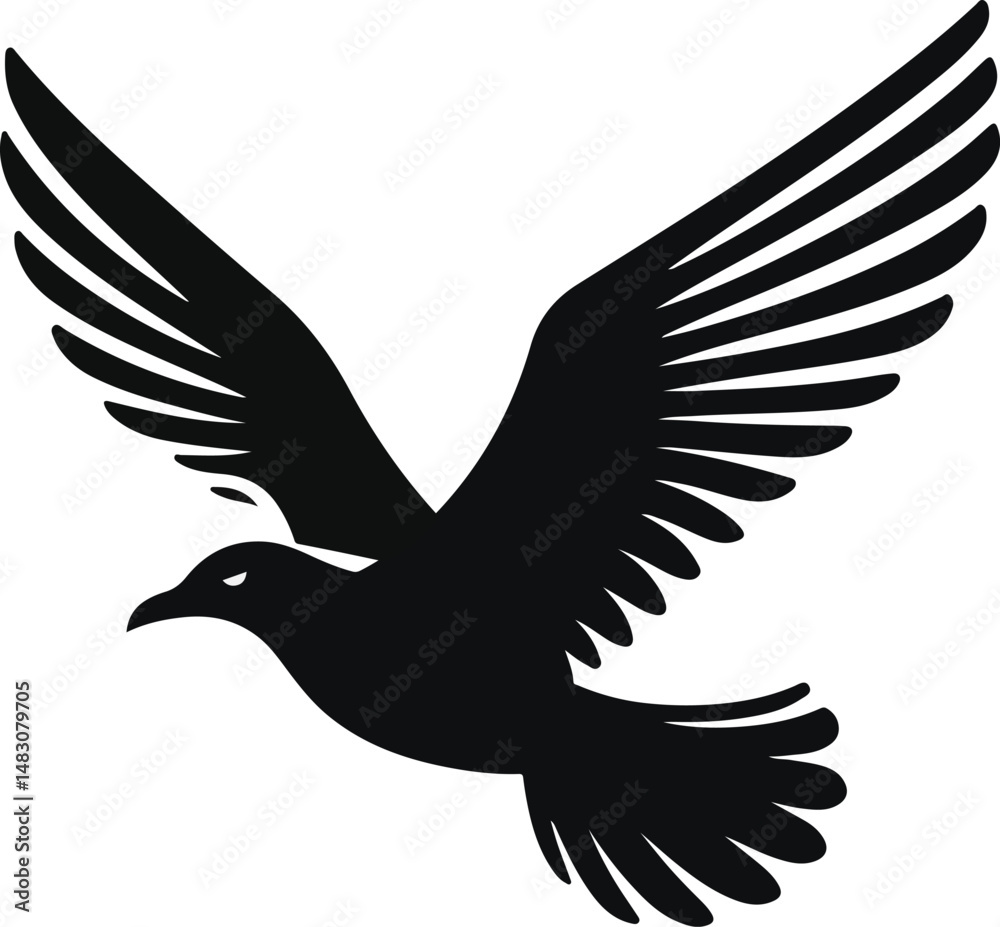 Fototapeta premium Seagull silhouette vector illustration